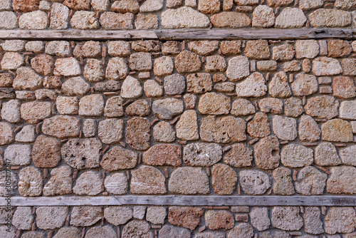 Old limestone wall. Abstract background wall texture. Old vintage wall. Close photo. Wall texture for architecture