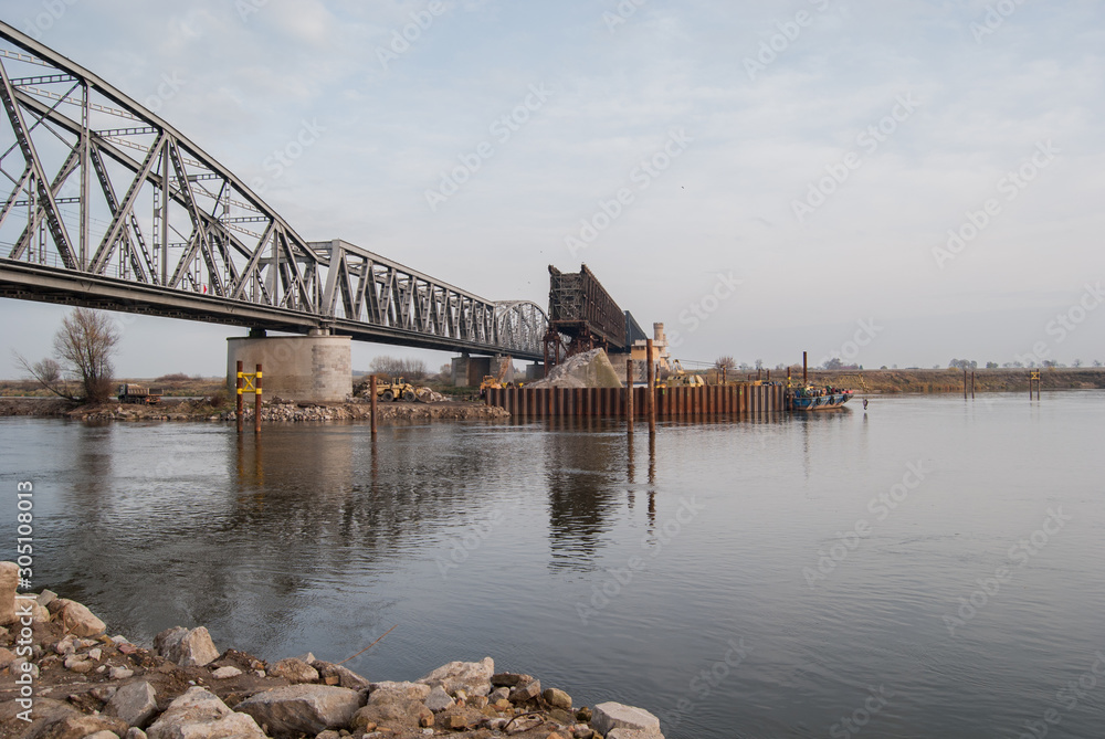 The Tczew Bridge reconstruction work, Pomerania, Europe
