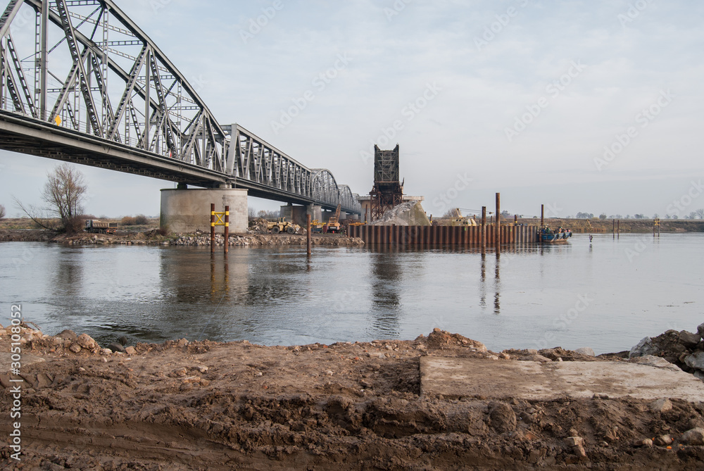 The Tczew Bridge reconstruction work, Pomerania, Europe
