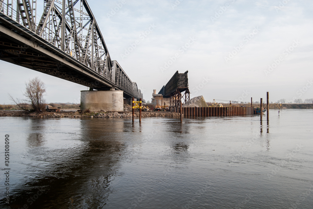 The Tczew Bridge reconstruction work, Pomerania, Europe