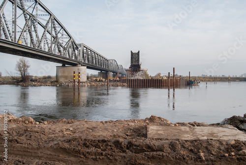 Obraz na płótnie The Tczew Bridge reconstruction work, Pomerania, Europe w salonie