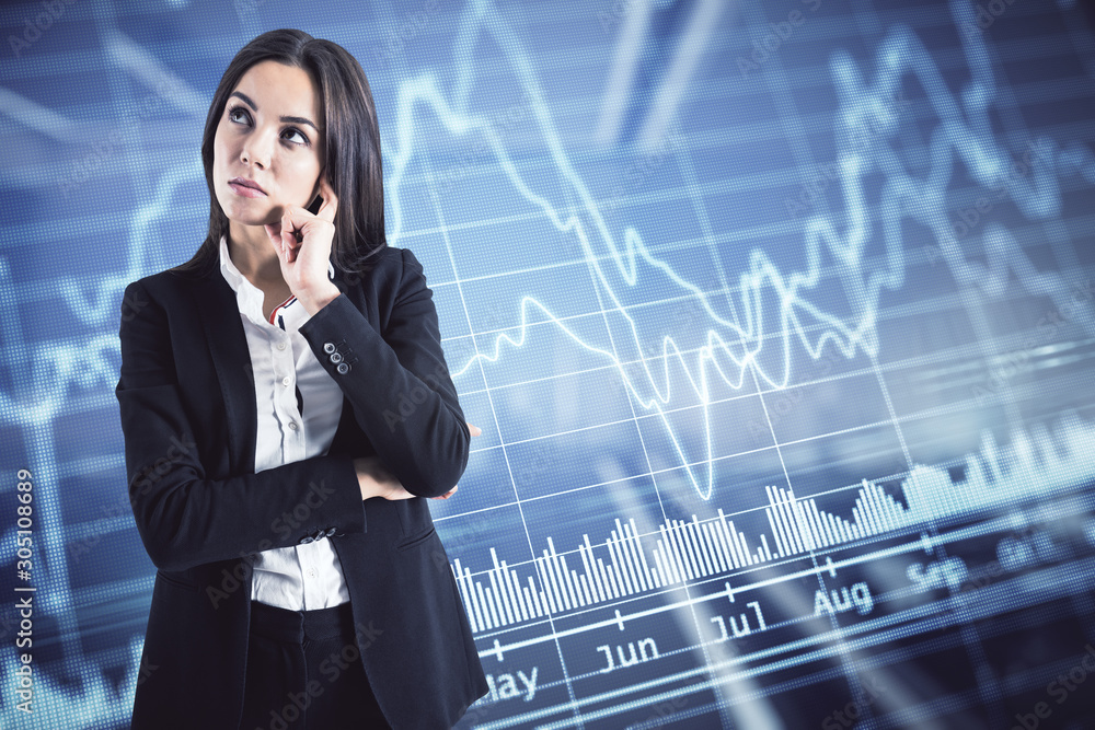 Young businesswoman thinking Young businesswoman thinking