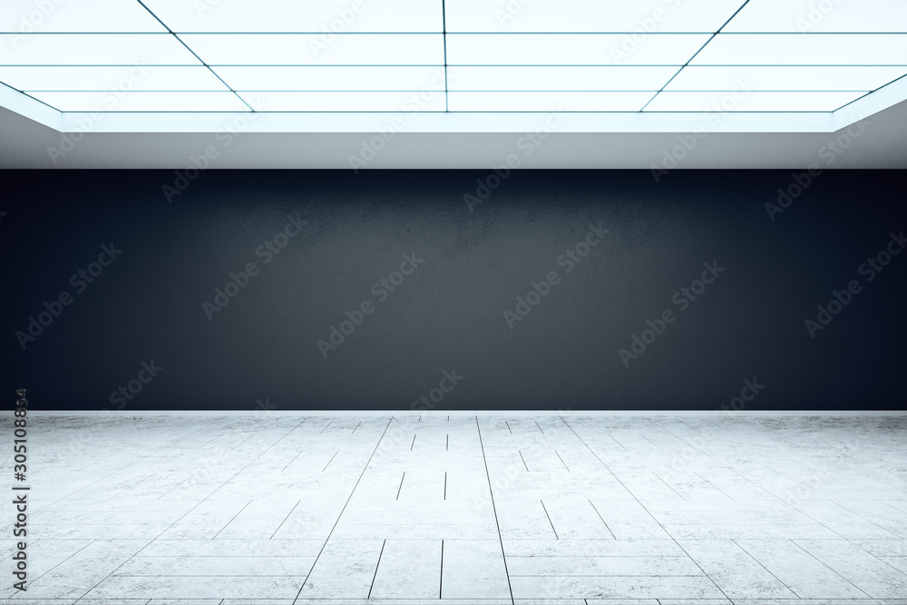 Office space with empty gray wall Office space with empty gray wall