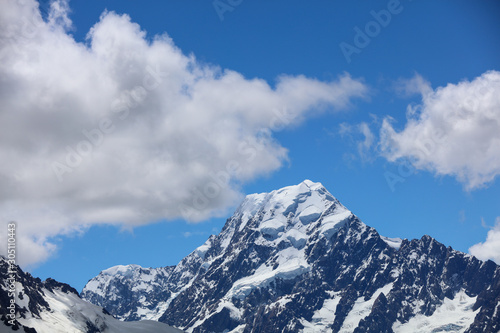 Gletscher und Schnee im Mount Cook Nationalpark in Neuseeland