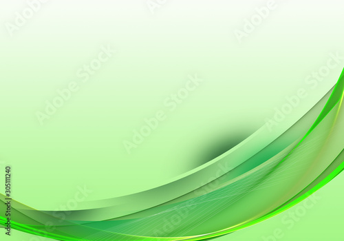 Abstract bright background waves. White and green abstract background for business card or wallpaper