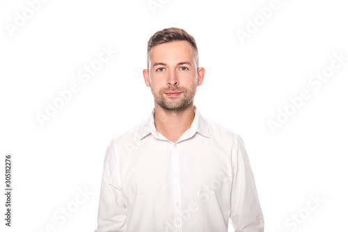 businessman in white shirt isolated on white