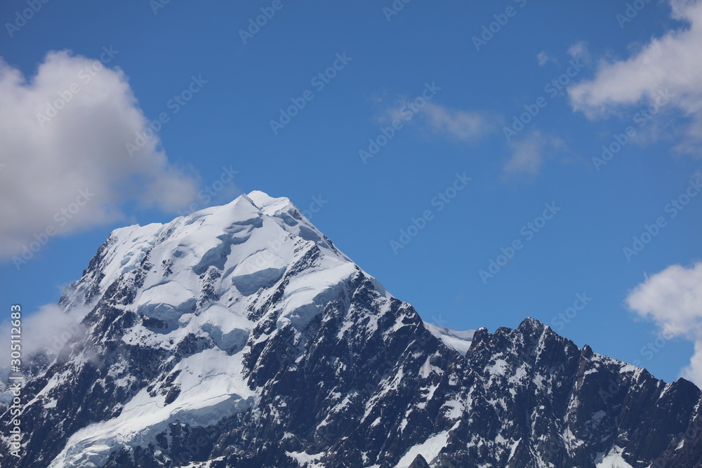 Gletscher und Schnee im Mount Cook Nationalpark in Neuseeland