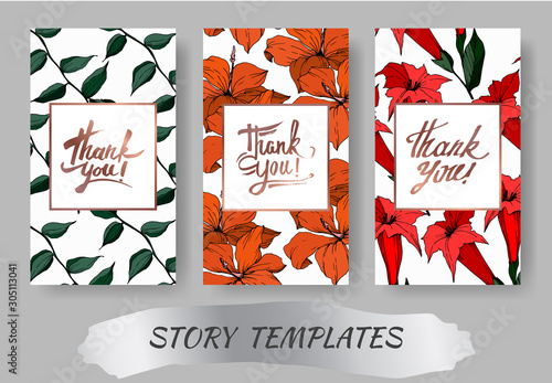 Vector Tropical flowers and leaves. Black and white engraved ink art. Wedding background card decorative border.