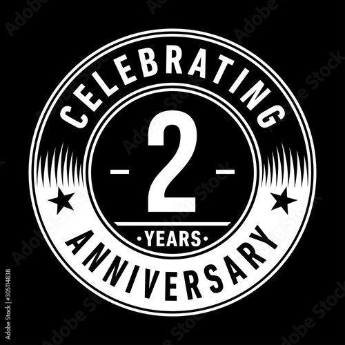 2 years anniversary celebration logo template. Two years vector and illustration.