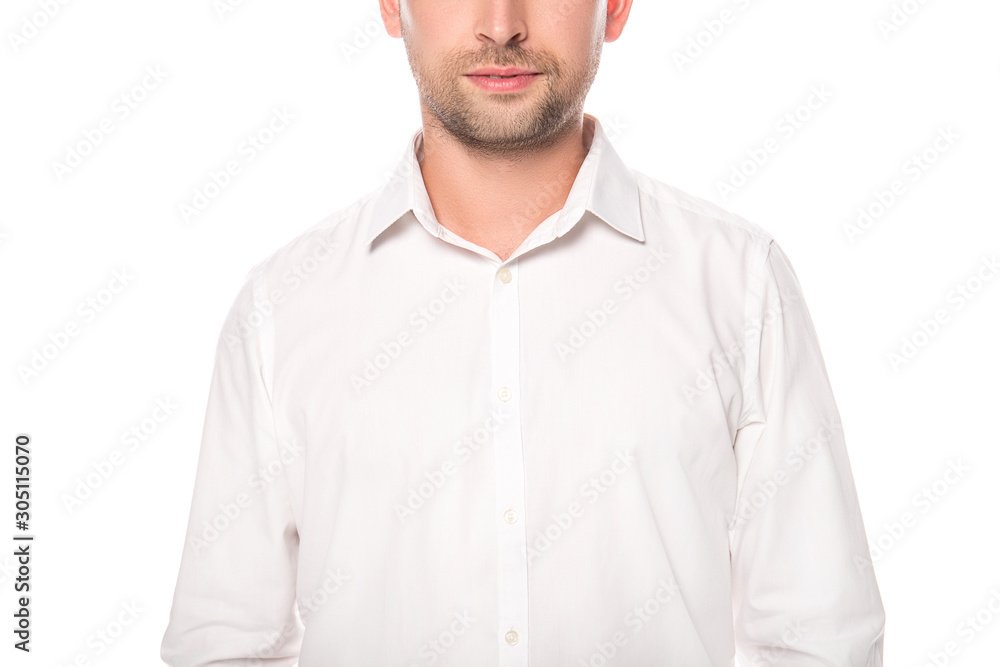 cropped view of businessman isolated on white cropped view of businessman isolated on white