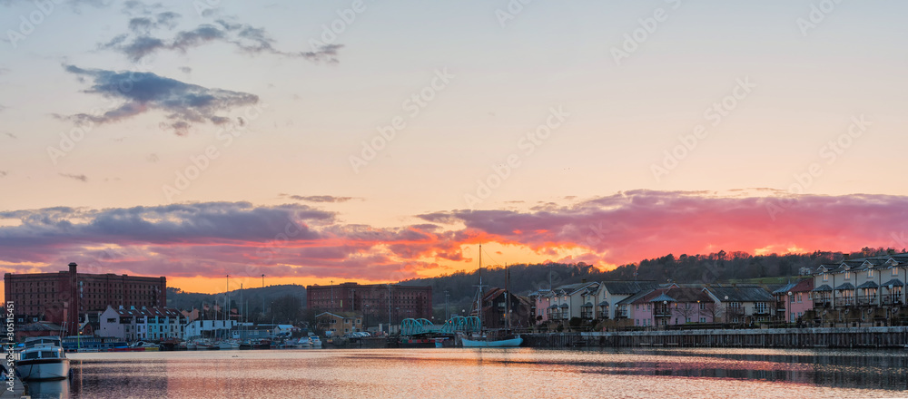 Bristol Harbour evening panorama