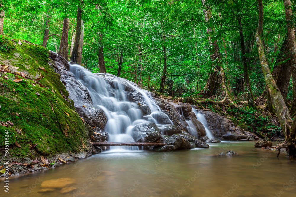 Beautifule Waterfall in Sa Nang Manora Forest Park, Phang Nga, Thailand Beautifule Waterfall in Sa Nang Manora Forest Park, Phang Nga, Thailand