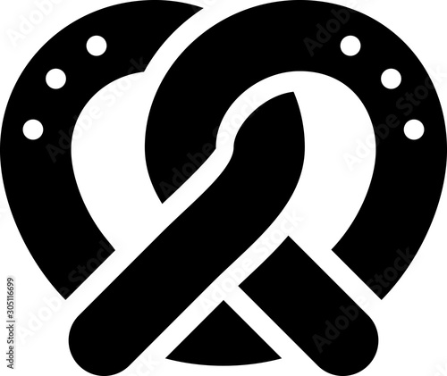 Salty Pretzel Snack Vector Icon