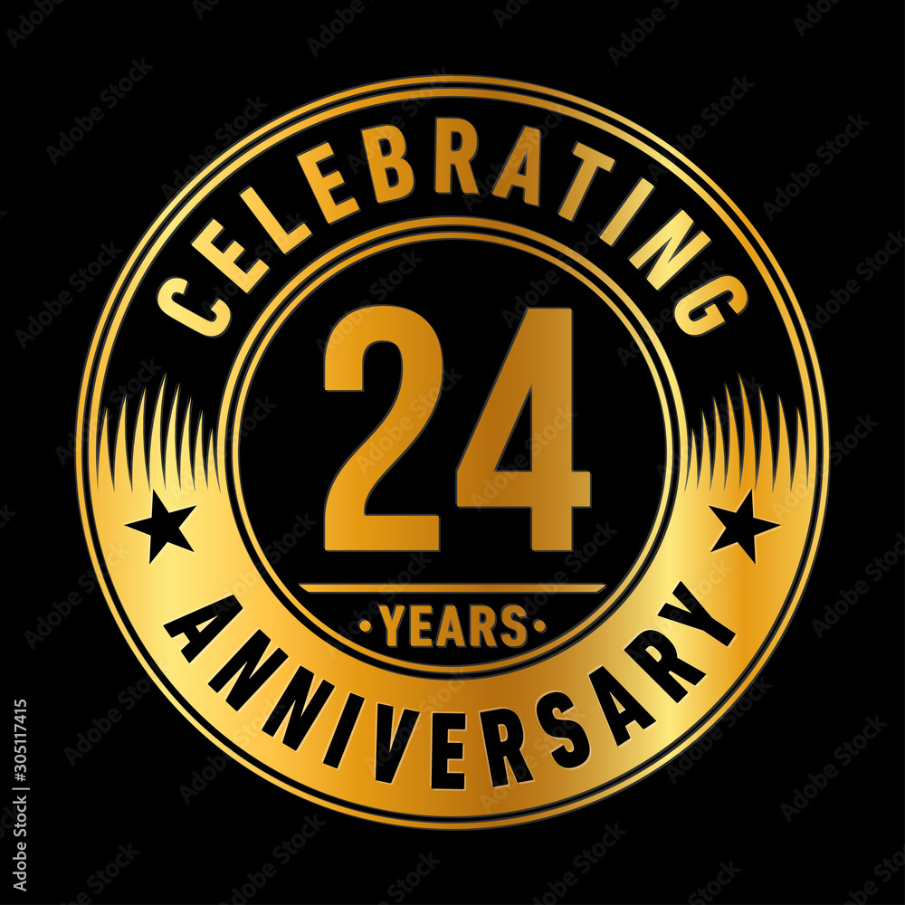 24 years anniversary celebration logo template. Twenty-four years vector and illustration.