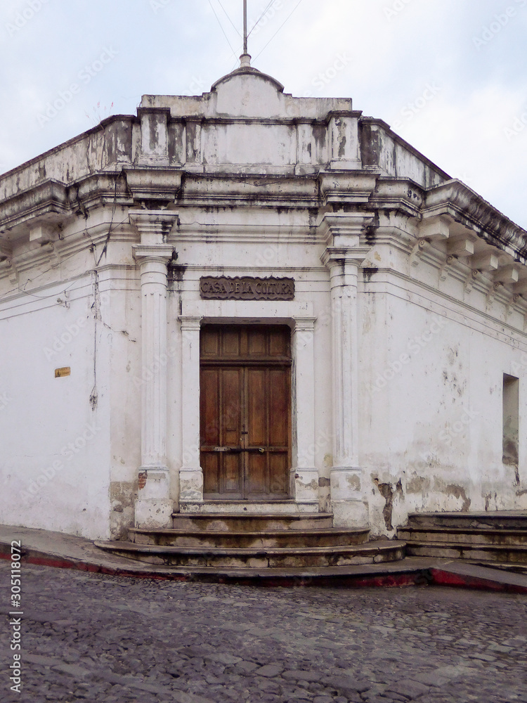 Old door in a building in antigua guatemala
