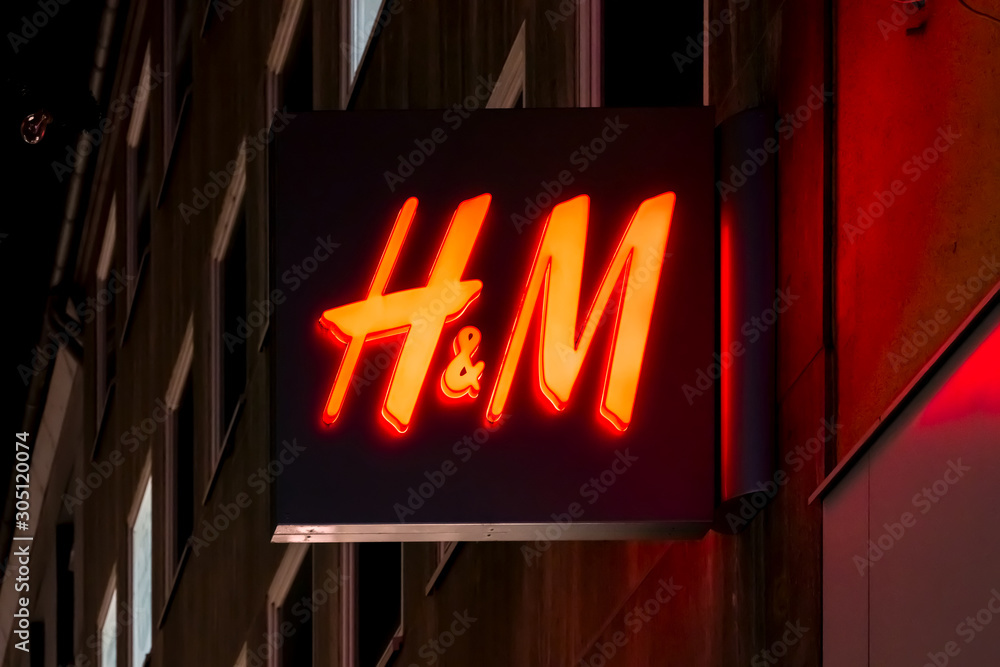 Detail of the H&M store in Koblenz. H&M is a Swedish multinational  retail-clothing company founded at 1947. Stock Photo | Adobe Stock