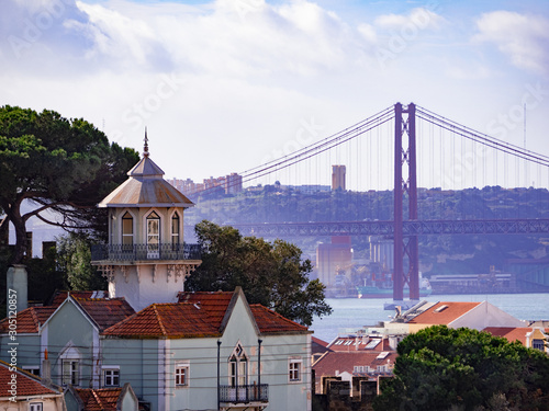 privileged point to observe a wonderful panorama on Lisbon and the Tagus river with its metal bridge