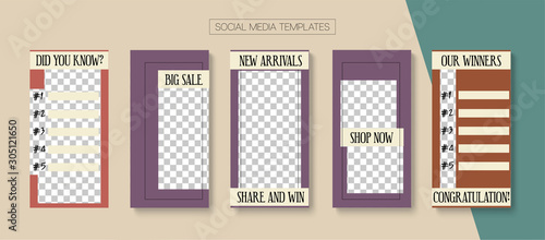 Social Stories Cool Vector Layout.