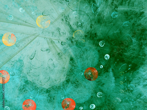 Fototapeta Naklejka Na Ścianę i Meble -  green abstract fractal background 3d rendering illustration