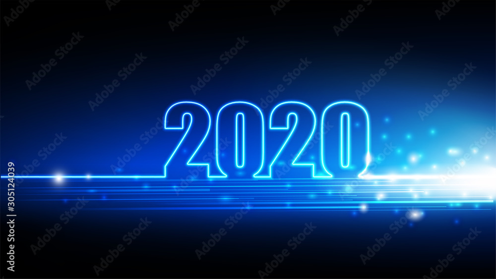 2020 Happy New year with abstract futuristic innovation of digital technology background, vector illustration 2020 Happy New year with abstract futuristic innovation of digital technology background, vector illustration