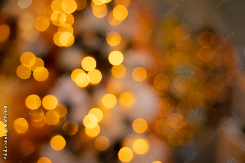 Fototapeta premium Golden bokeh light with colored background