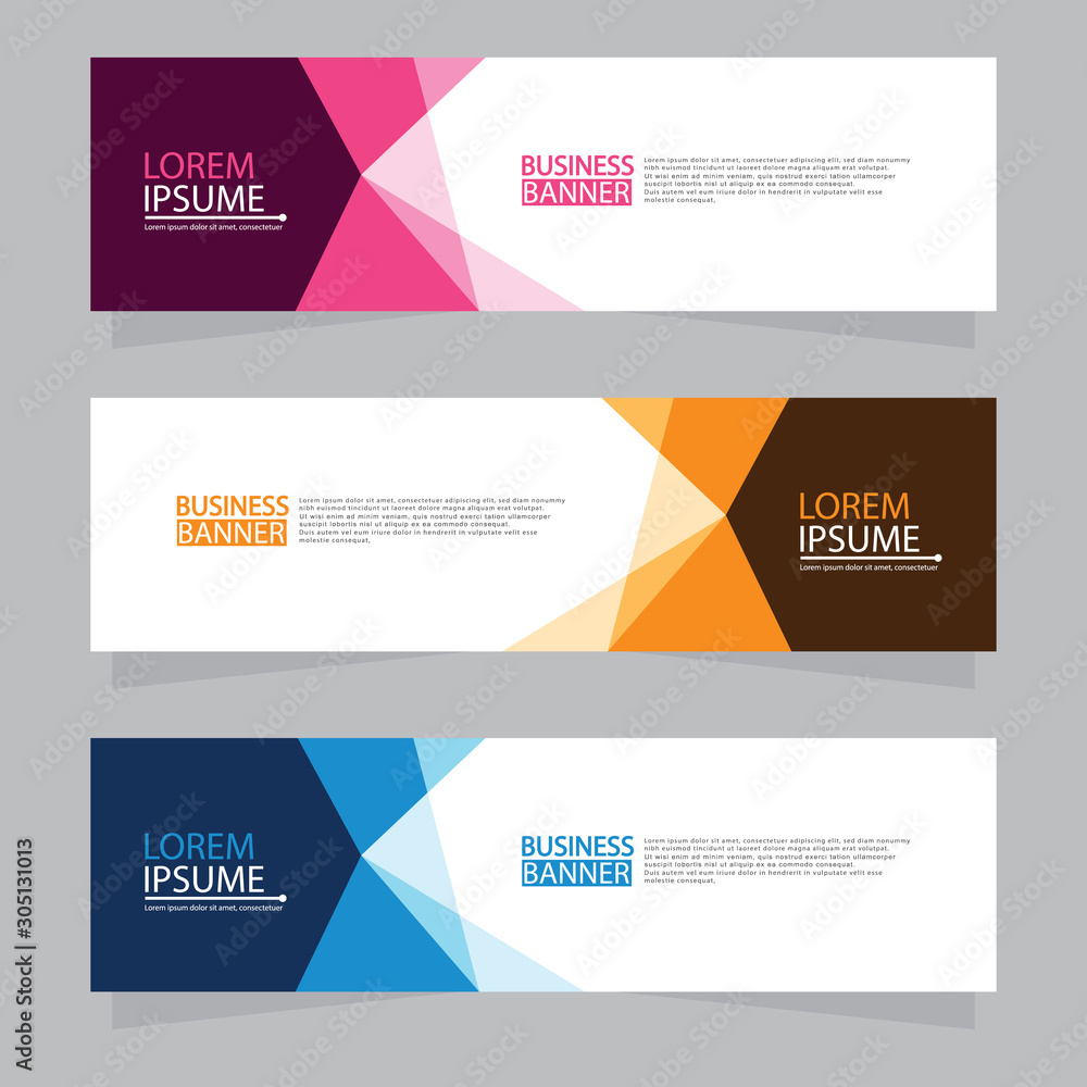 Fototapeta premium Vector abstract design web banner template. Web Design Elements - Header Design. Abstract geometric web banner template on grey background.Modern banner.