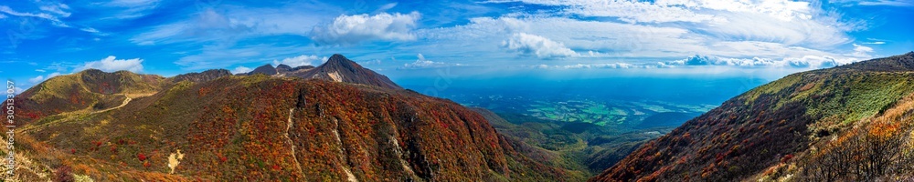 秋の絶景 久住山と肥前ヶ城 秋の絶景 久住山と肥前ヶ城