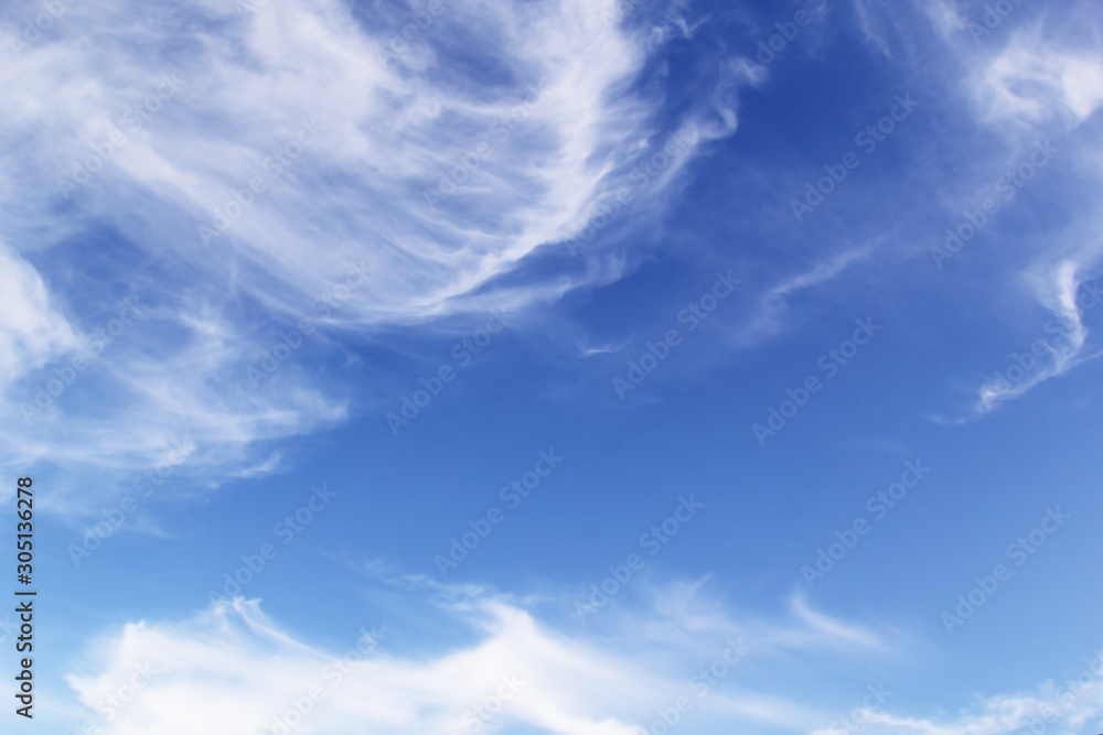 Fototapeta premium Blue sky clouds background.