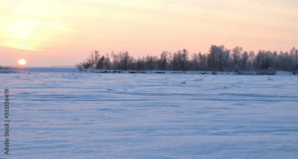 Evening on the Irtysh River, Omsk region, Siberia, Russia Evening on the Irtysh River, Omsk region, Siberia, Russia