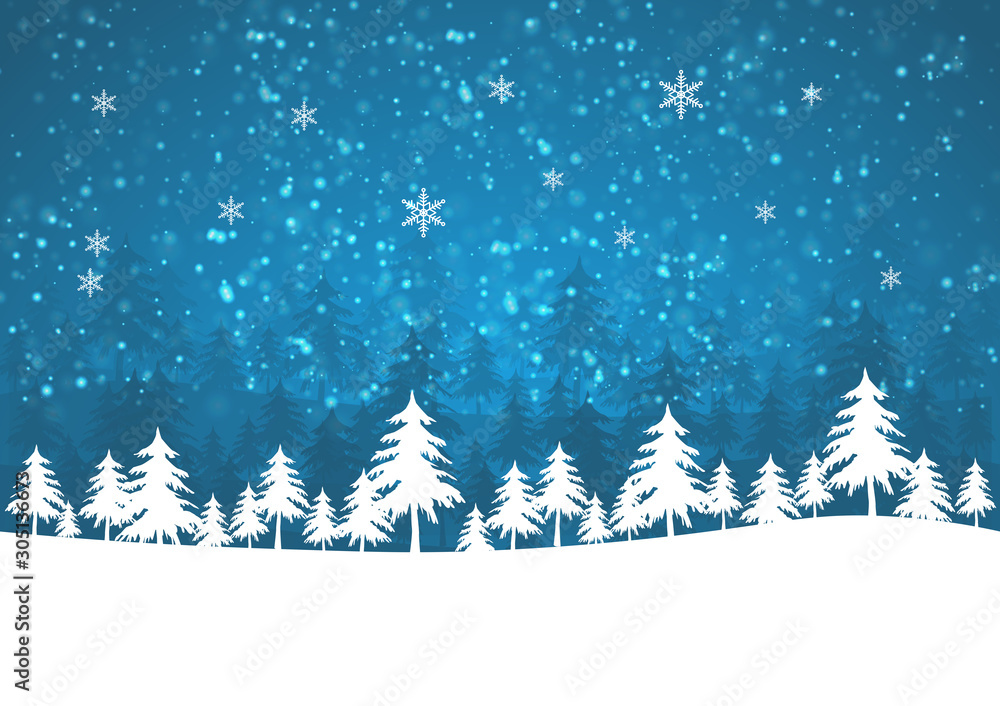 Holiday winter background for Merry Christmas