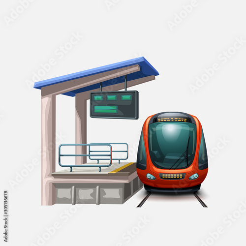 train at station front view