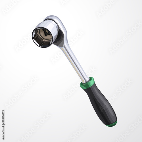 socket wrench isolated on white