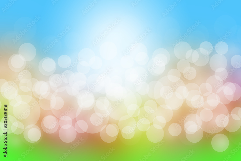 Colorful light bokeh green and blue background