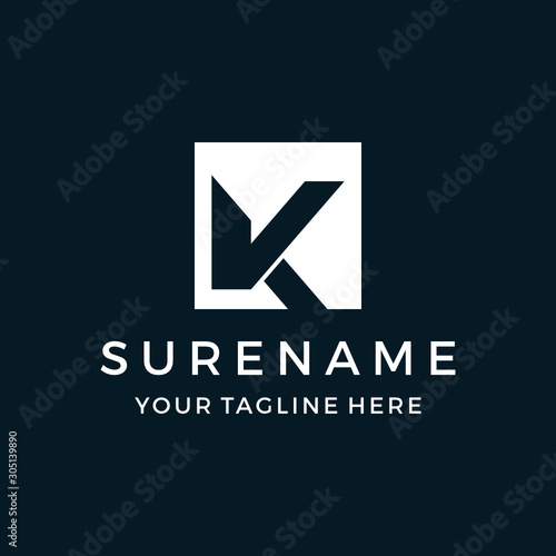 Initial V K custom logo typography logo design vector icon illustration custom logo design vector