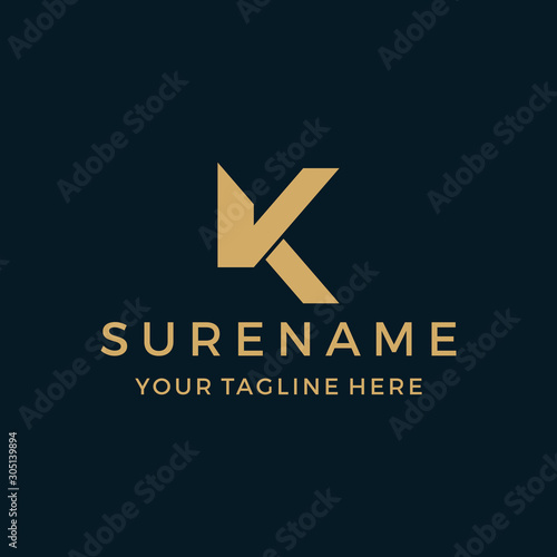 Initial V K custom logo typography logo design vector icon illustration custom logo design vector