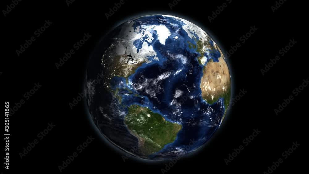 Realistic landscape of the Earth in space with sun rise and sun set on the earth surface. Night time of earth surface with light from big city. United state,Japan,Australia,Europe from out side the ea Realistic landscape of the Earth in space with sun rise and sun set on the earth surface. Night time of earth surface with light from big city. United state,Japan,Australia,Europe from out side the ea