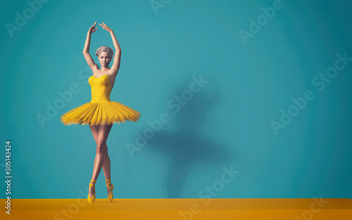 Ballerina posing. This is 3d render illustration