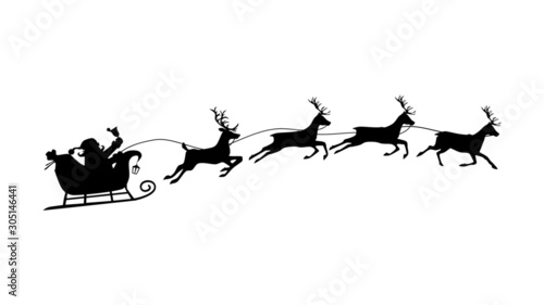 Santa sleigh and reindeer photo