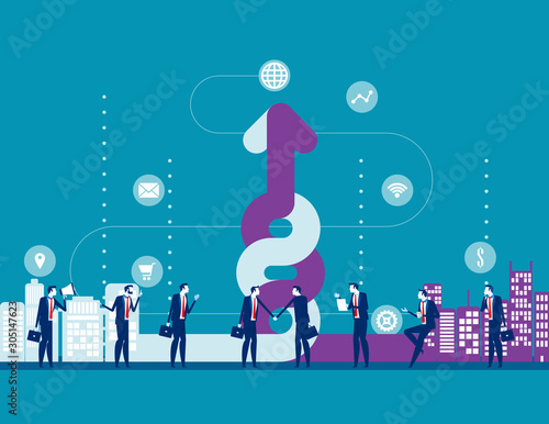 Company fusion. Concept business summation vector illustration, Agreement, Flat cartoon character style desing