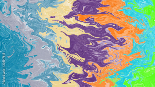 Colorful abstract background. Digital painting with flow brush stroke. Warm look.