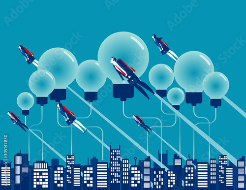 Education and economic growth of city. Concept business development vector illustration, Moving Up