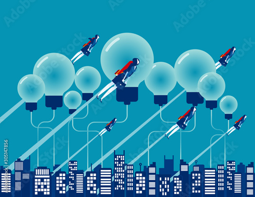 Education and economic growth of city. Concept business development vector illustration, Moving Up