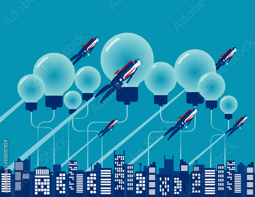 Education and economic growth of city. Concept business development vector illustration, Moving Up