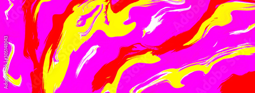Colorful abstract background. Digital painting with flow brush stroke. Red  yellow  pink tone. Banner frame.