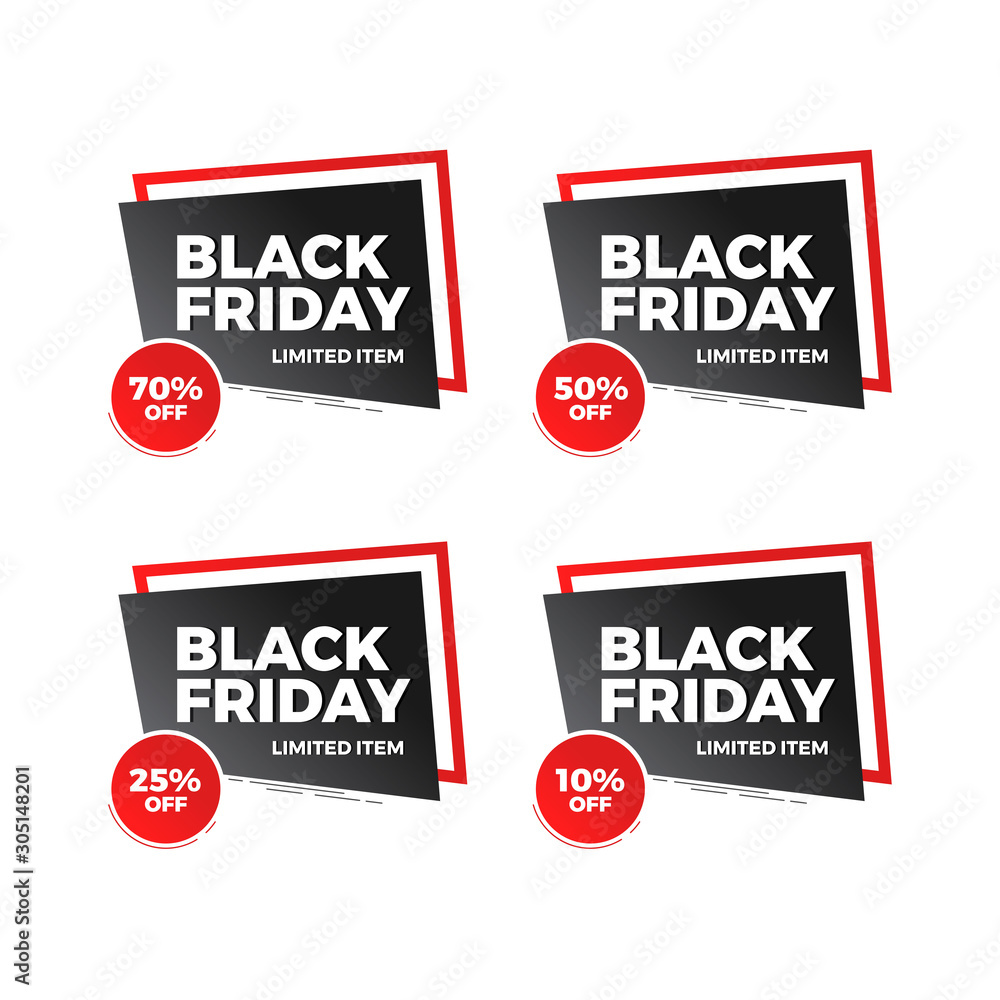 Black Friday Sale Design Banner Collection. Special Offer, Best Sale, Best Offer Design Element for Promotion Ads
