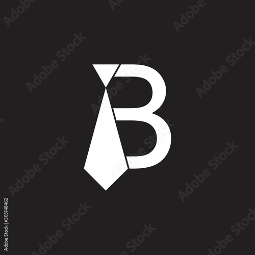 letter b neck tie businessman symbol logo vector photo