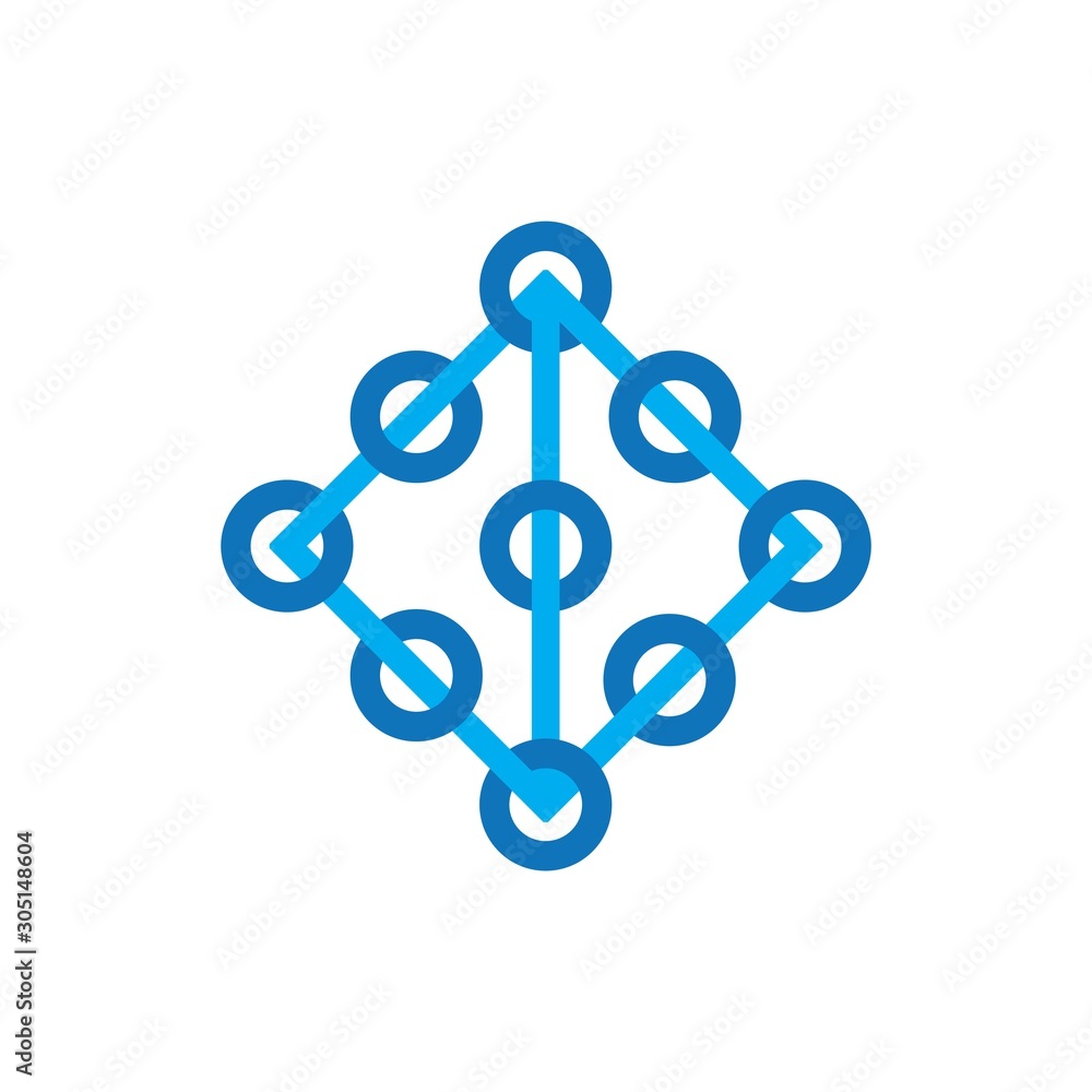 Obraz premium chain ring connected symbol logo vector