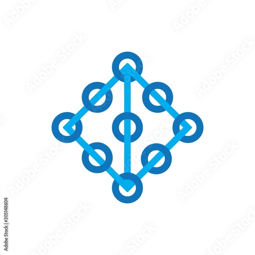 chain ring connected symbol logo vector