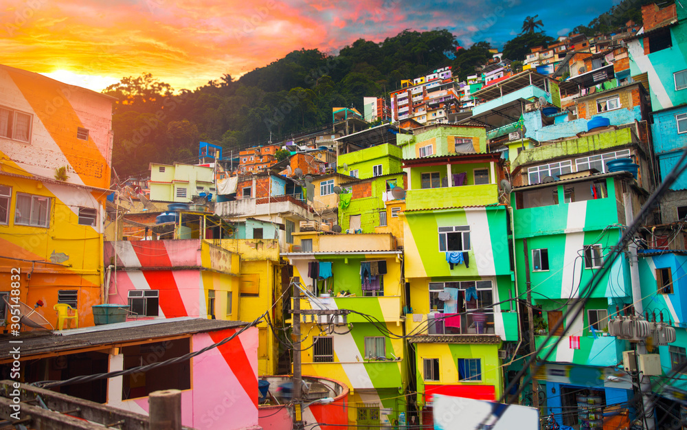 Fotografia Rio de Janeiro downtown and favela su