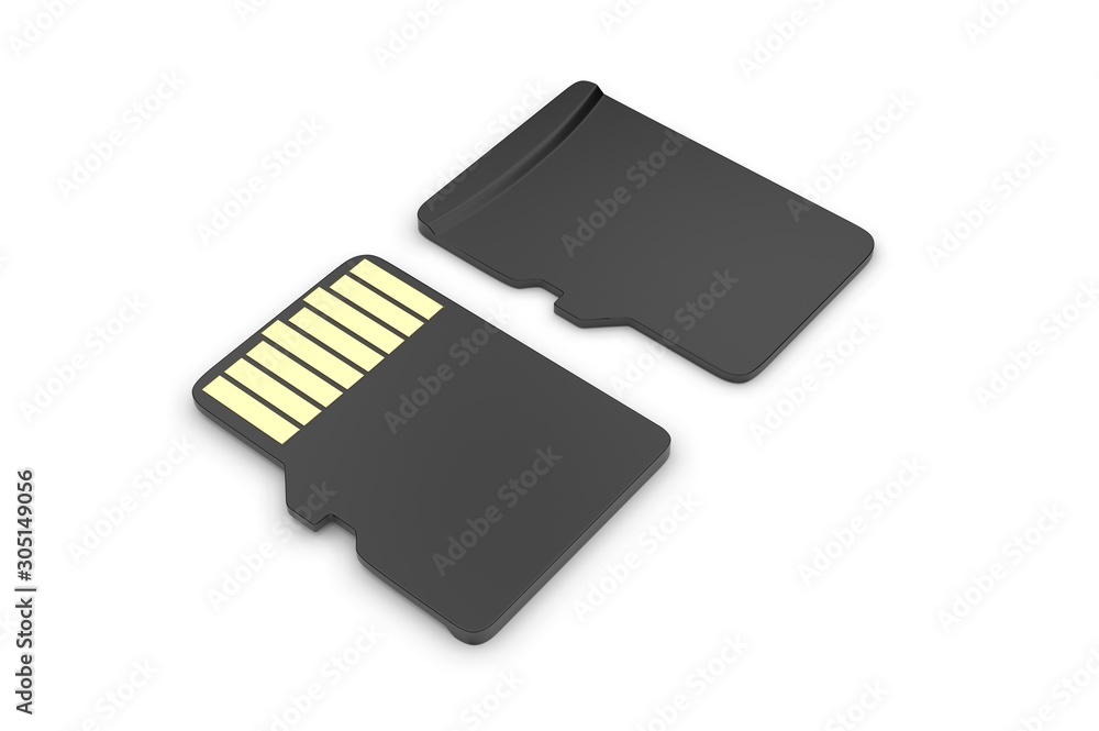 Memory card icon on white background. 3d illustration. Memory card icon on white background. 3d illustration.